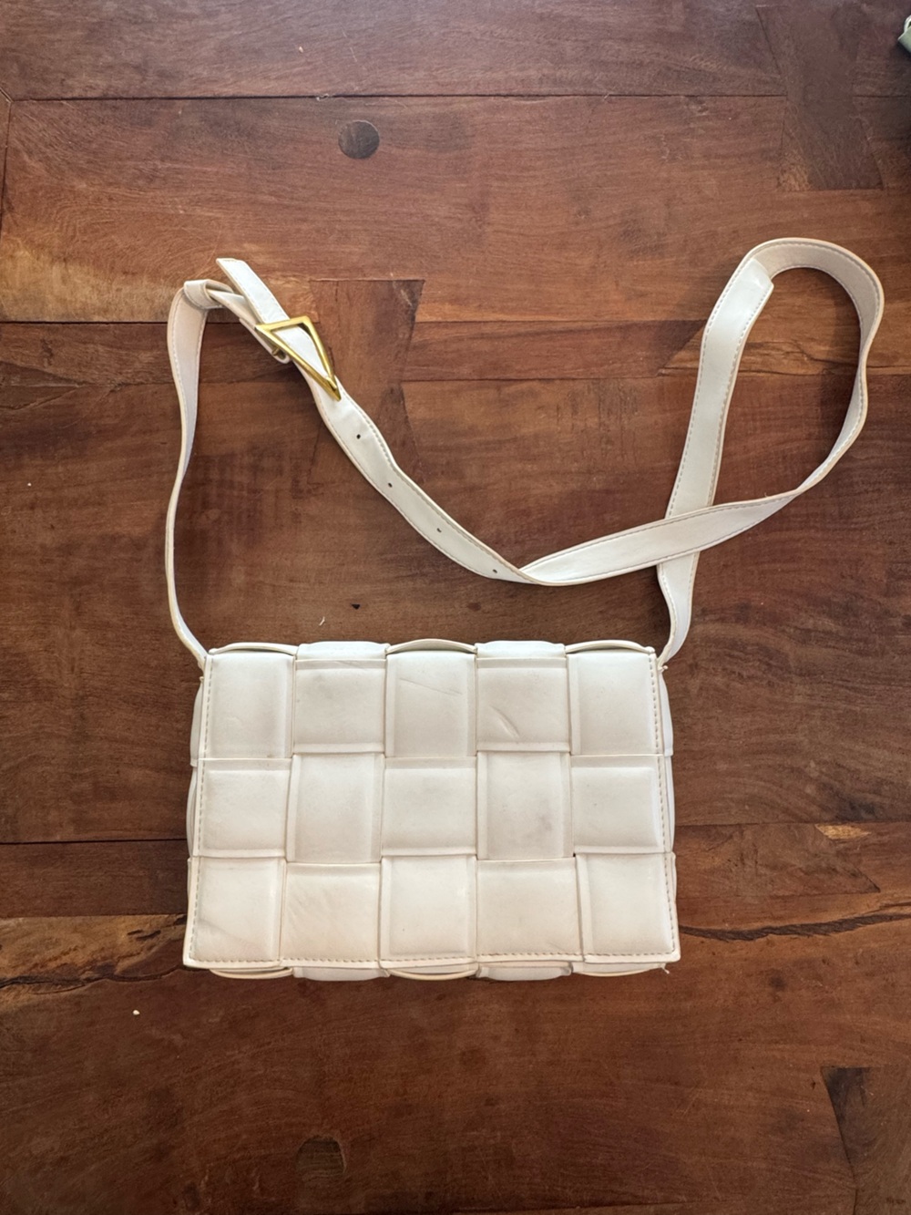 Woven Crossbody Shoulder Bag - White